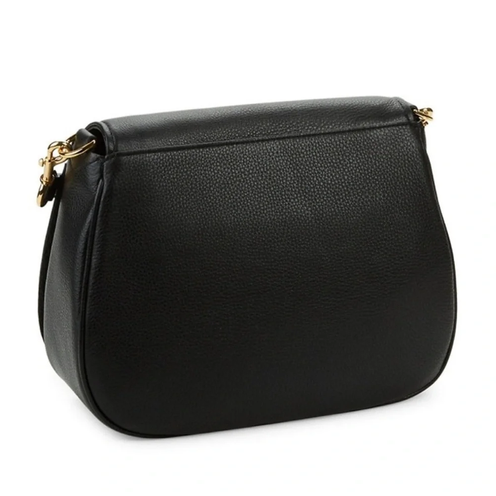 Marc Jacobs Empire City Crossbody Saddle Bag Black Pebbled Leather